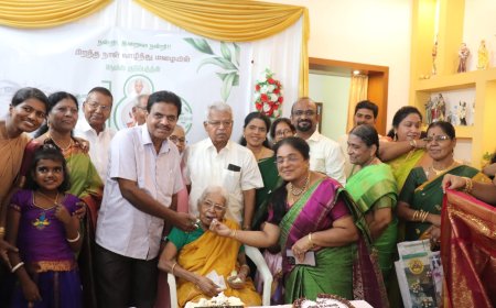 சேலம் திரு. ஞான சுந்தரம் பிள்ளை (ஓவியர்) அவர்களின் மனைவி திருமதி. மேரி இக்னேனியில் அவர்களது 100 ஆம் ஆண்டு பிறந்தநாள் விழா